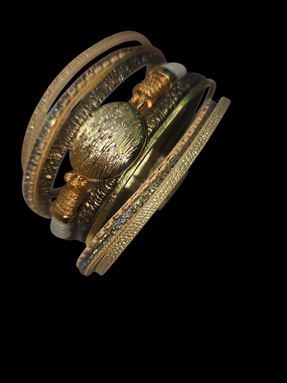 Saachi Optical Stacked Leather Bracelet